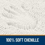 Buganda Bathroom Rugs 30x20, Quick Dry Machine Washable Chenille Bath Mats with Rubber Backing, Grey - Image 20