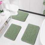 Buganda Bathroom Rugs 30x20, Quick Dry Machine Washable Chenille Bath Mats with Rubber Backing, Grey - Image 81