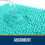 Buganda Bathroom Rugs 30x20, Quick Dry Machine Washable Chenille Bath Mats with Rubber Backing, Grey - Image 100