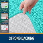 Buganda Bathroom Rugs 30x20, Quick Dry Machine Washable Chenille Bath Mats with Rubber Backing, Grey - Image 102