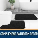 Buganda Bathroom Rugs 30x20, Quick Dry Machine Washable Chenille Bath Mats with Rubber Backing, Grey - Image 57