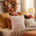 Sm:)e Embroidered Goost Plush Faux Fur Jacquard Halloween Throw Pillow Cover 18x18 Inch White, Set of 2 Silky Soft Cushion Case for Sofa Couch - Image 33