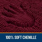 Buganda Bathroom Rugs 30x20, Quick Dry Machine Washable Chenille Bath Mats with Rubber Backing, Grey - Image 63