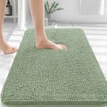 Buganda Bathroom Rugs 30x20, Quick Dry Machine Washable Chenille Bath Mats with Rubber Backing, Grey - Image 80