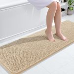 Buganda Bathroom Rugs 30x20, Quick Dry Machine Washable Chenille Bath Mats with Rubber Backing, Grey - Image 88