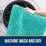 Buganda Bathroom Rugs 30x20, Quick Dry Machine Washable Chenille Bath Mats with Rubber Backing, Grey - Image 101