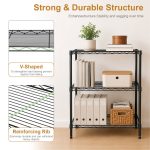Hyper Tough Multipurpose 3-Tier Wire Shelving Rack, Black, 750 lbs Capacity - Image 5