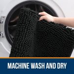 Buganda Bathroom Rugs 30x20, Quick Dry Machine Washable Chenille Bath Mats with Rubber Backing, Grey - Image 55