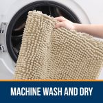 Buganda Bathroom Rugs 30x20, Quick Dry Machine Washable Chenille Bath Mats with Rubber Backing, Grey - Image 93