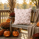 Sm:)e Embroidered Goost Plush Faux Fur Jacquard Halloween Throw Pillow Cover 18x18 Inch White, Set of 2 Silky Soft Cushion Case for Sofa Couch - Image 30